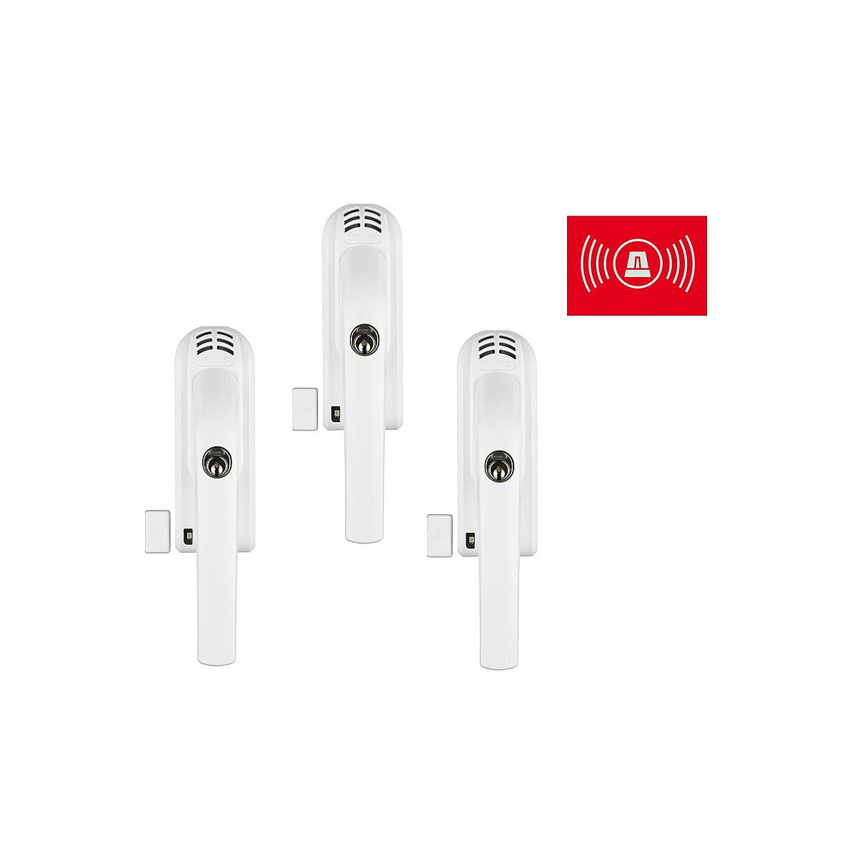 3er Set Abus FG300A W Alarm-Fenstergriff AL0125