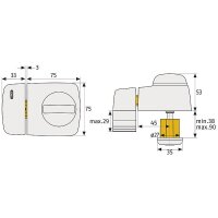 ABUS 7510 S EK Türzusatzschloss f. Schmalrahmentür