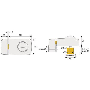 Abus 7010 W VdS EK Türzusatzschloss m. Drehknopf