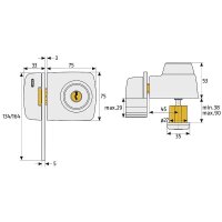 Abus 7535 W EK Türzusatzschloss f. Schmalrahmentür