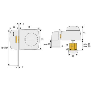 Abus 7530 W EK Türzusatzschloss f. Schmalrahmentür