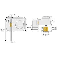 Abus 7530 W EK Türzusatzschloss f. Schmalrahmentür