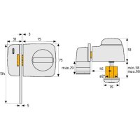 Abus 7530 W EK Türzusatzschloss f. Schmalrahmentür