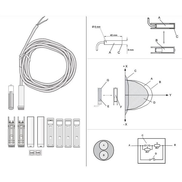 Aritech DC148S60 VdSC Magnetkontakt weiß 6m Aufbau