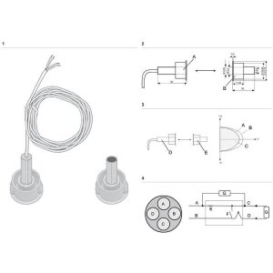 Aritech DC138 Einbau Magnetkontakt, weiß, 2m, VdSC