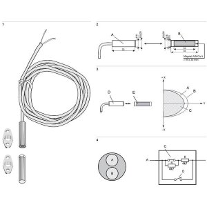Aritech DC128R4.7 Einbaumagnetkontakt, weiß, VdS-C
