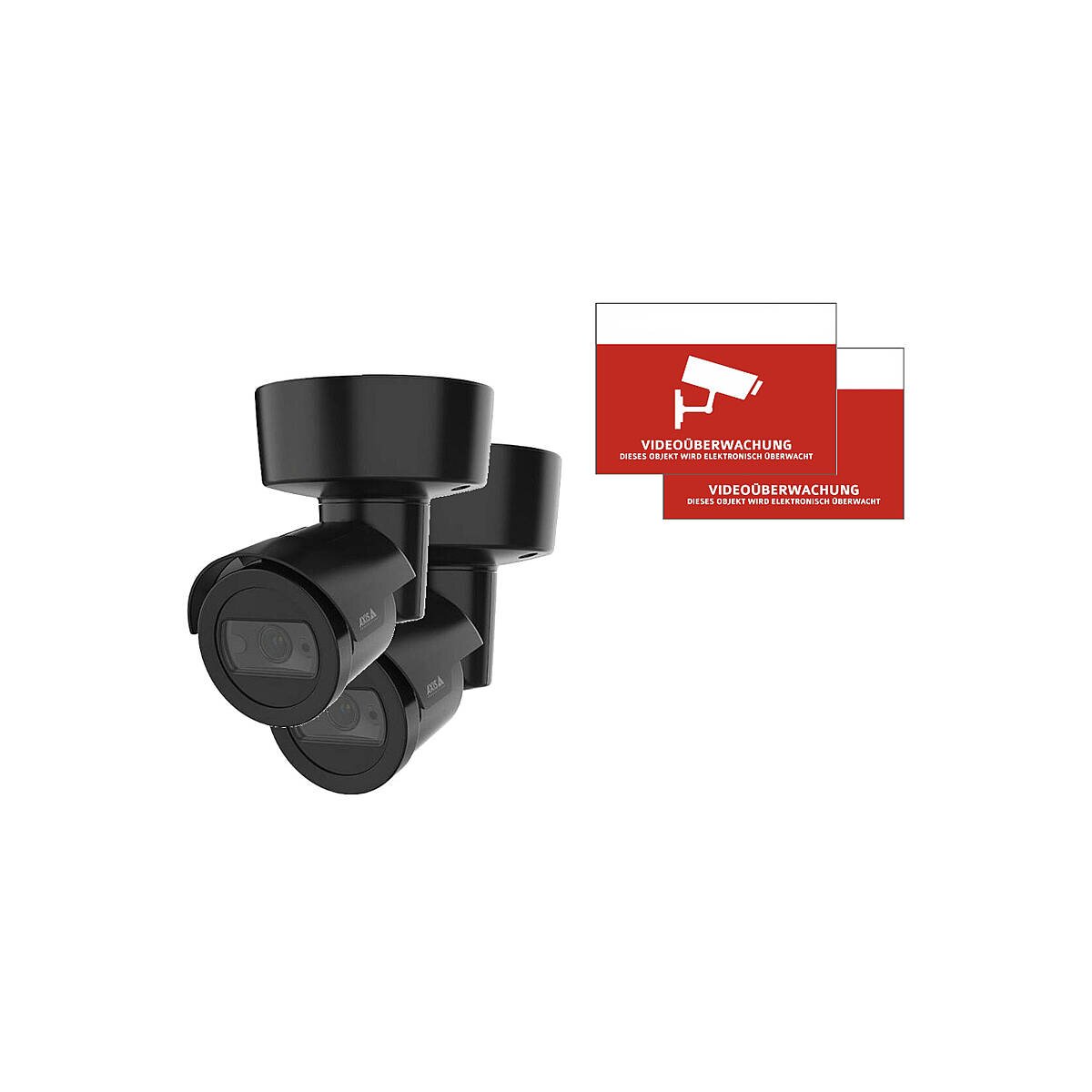 AXIS Set 2x M2035-LE + 2x Videoaufkleber, schwarz