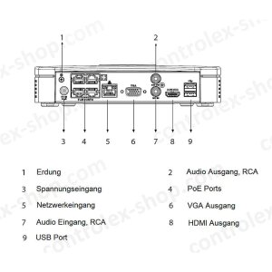 Dahua NVR4104-P-EI 4 Kanal NVR PoE, HDMI/VGA