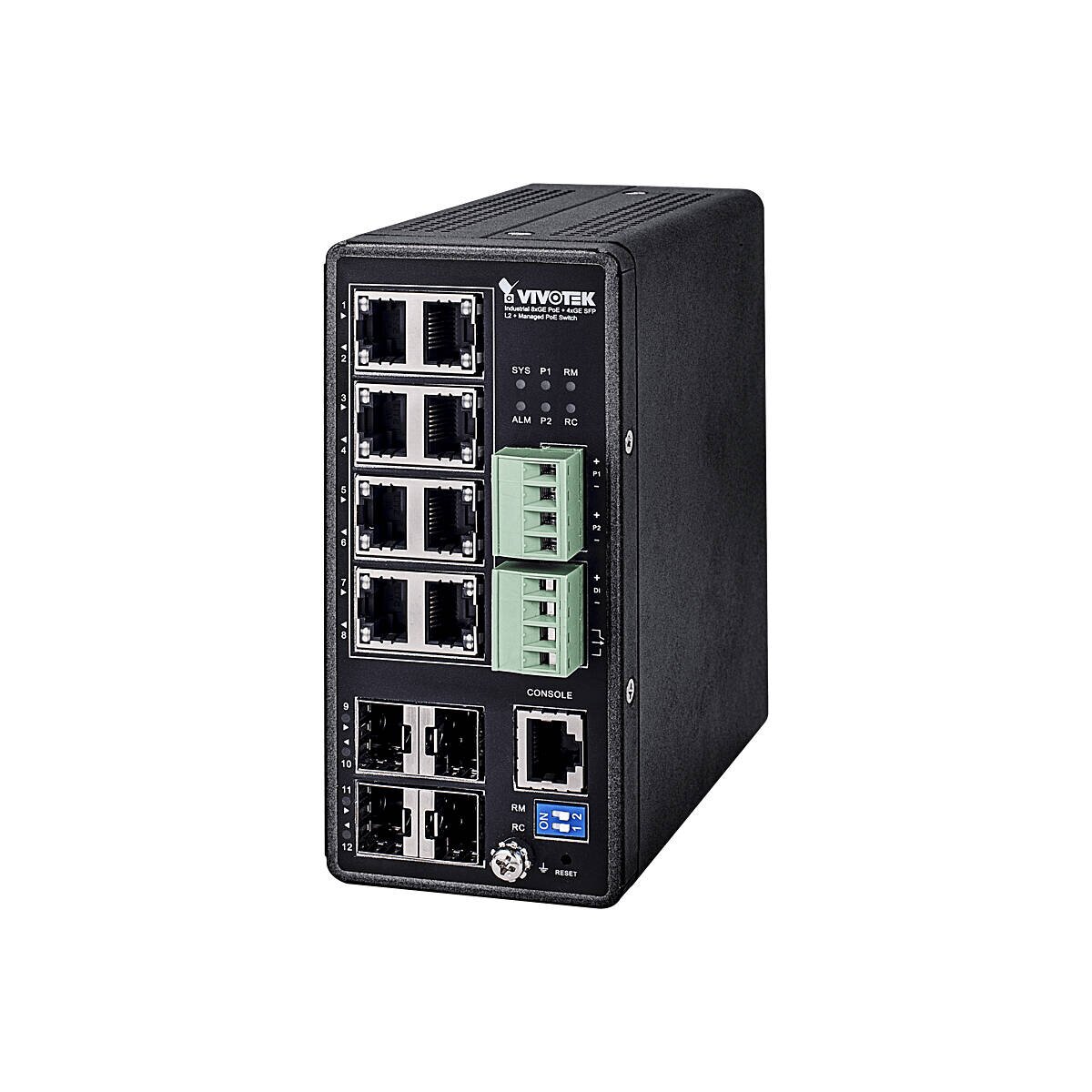 VIVOTEK AW-IHT-1271 Switch L2 managed 12-Port, PoE