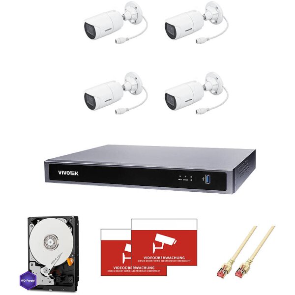 Überwachungskamera-Set 4x Bullet 5MP Vario + 8CH
