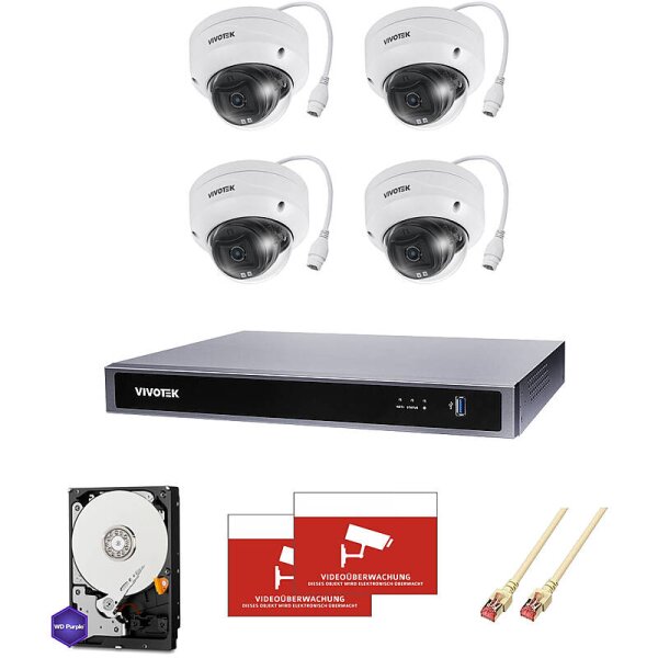 Überwachungskamera-Set 4x Dome 5MP Fix + 8CH NVR