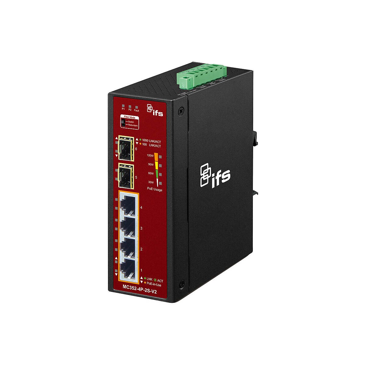 IFS MC352-4P-2S-V2 Medien-Konver. SFP, 4 box