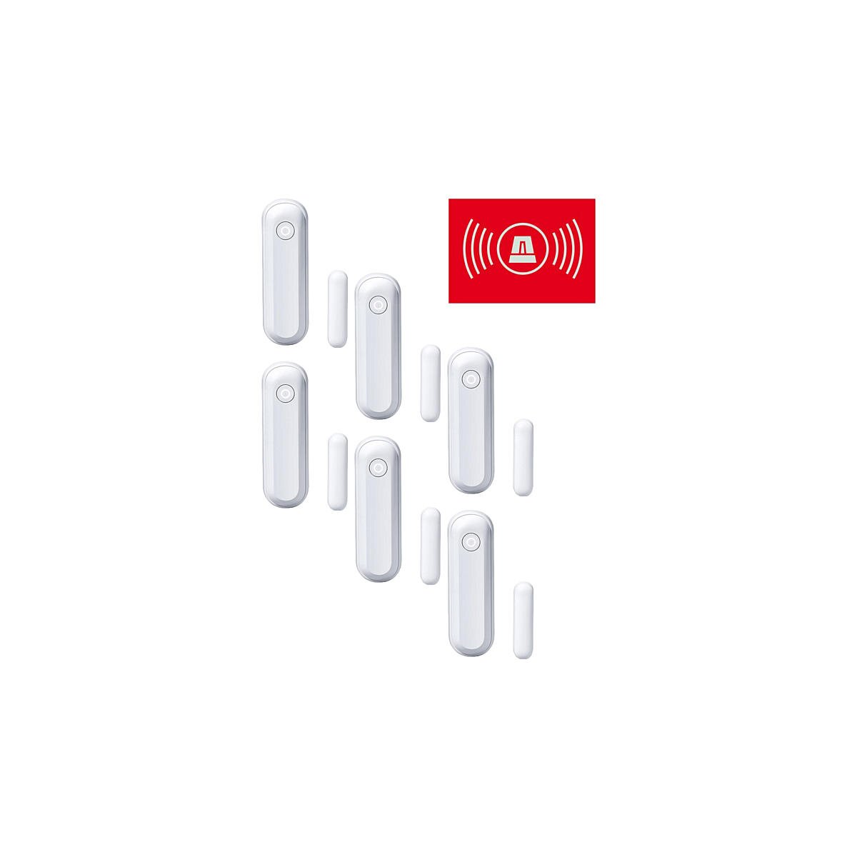 6er Set Lupusec Fenster-Türkontakt V2 weiss