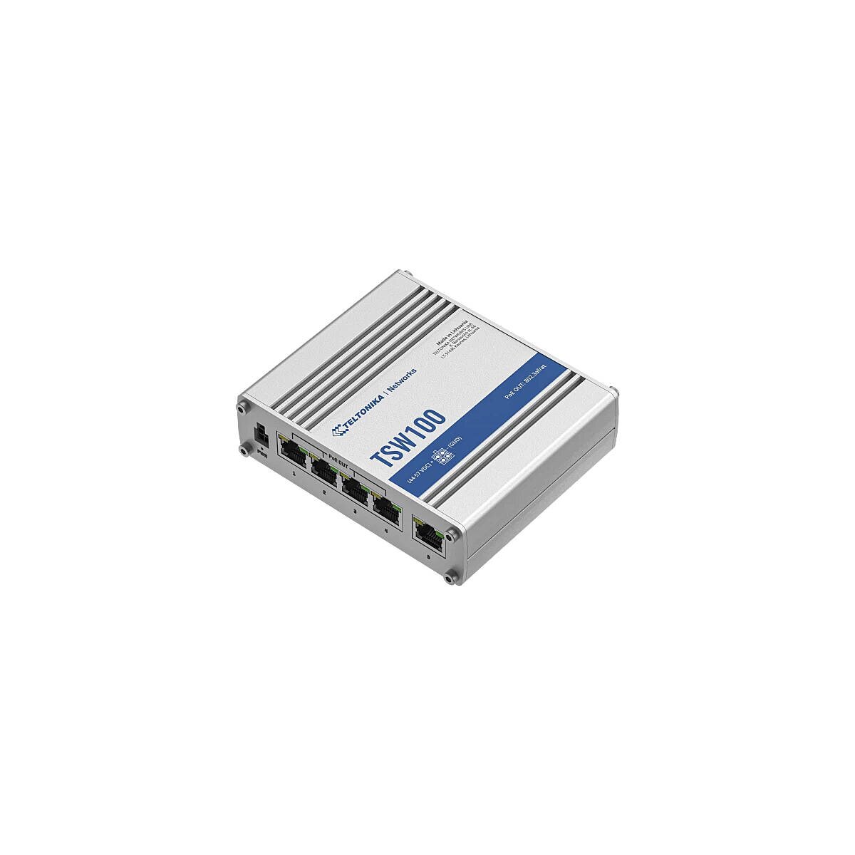 Teltonika TSW100 unman Industrie PoE-Switch 5-Port