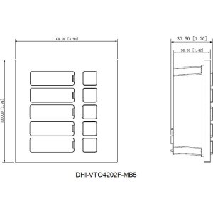 Dahua - VTO4202F-MB5 - 5 Knopf Modul