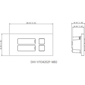 Dahua - VTO4202F-MB2 - 2 Knopf Modul