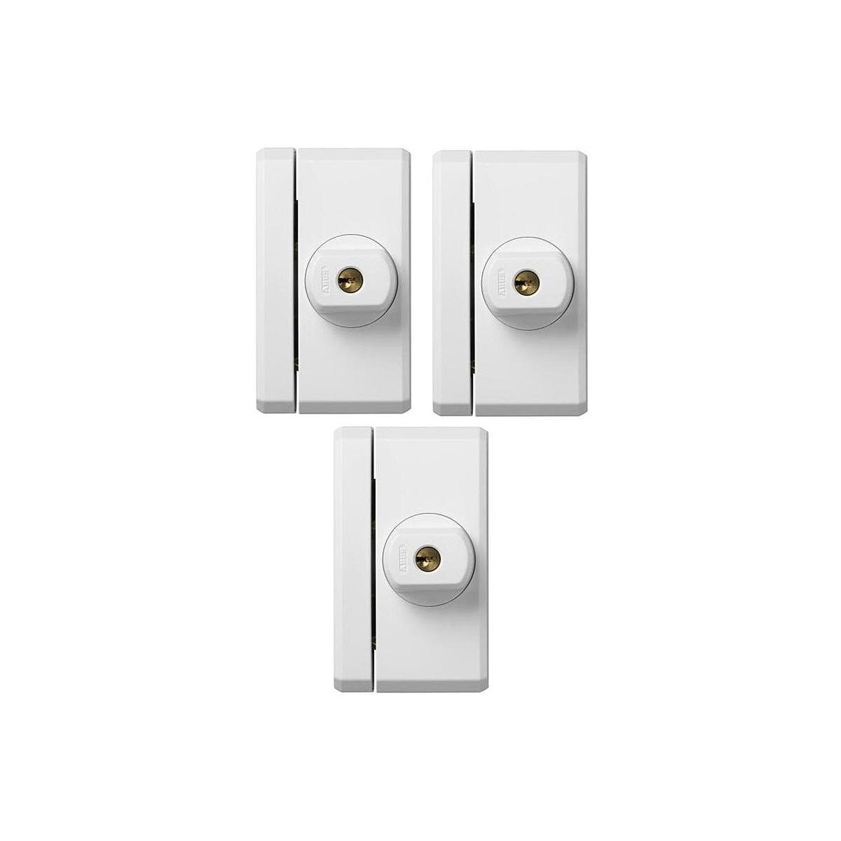 3er Set Abus FTS 96 W Fensterzusatzschloss weiss