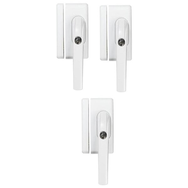 3er Set Abus FO400N W Fensterschloss weiss