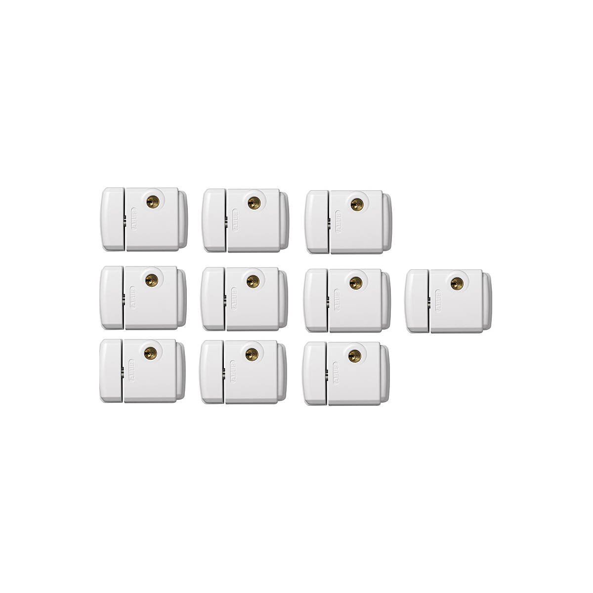 10er Set Abus FTS 3003 W Fensterschloss weiss