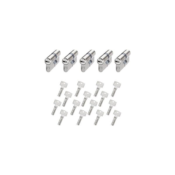 5er Abus Bravus 1000 Doppelzylinder 45/50 15 Schl.