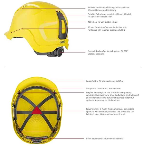 ABUS Scator Arbeitsschutzhelm safety yellow
