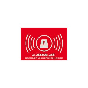 Alarm Warnaufkleber -D- 74x52,5mm AU1323
