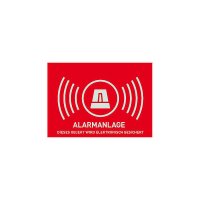 Alarm Warnaufkleber -D- 74x52,5mm AU1323