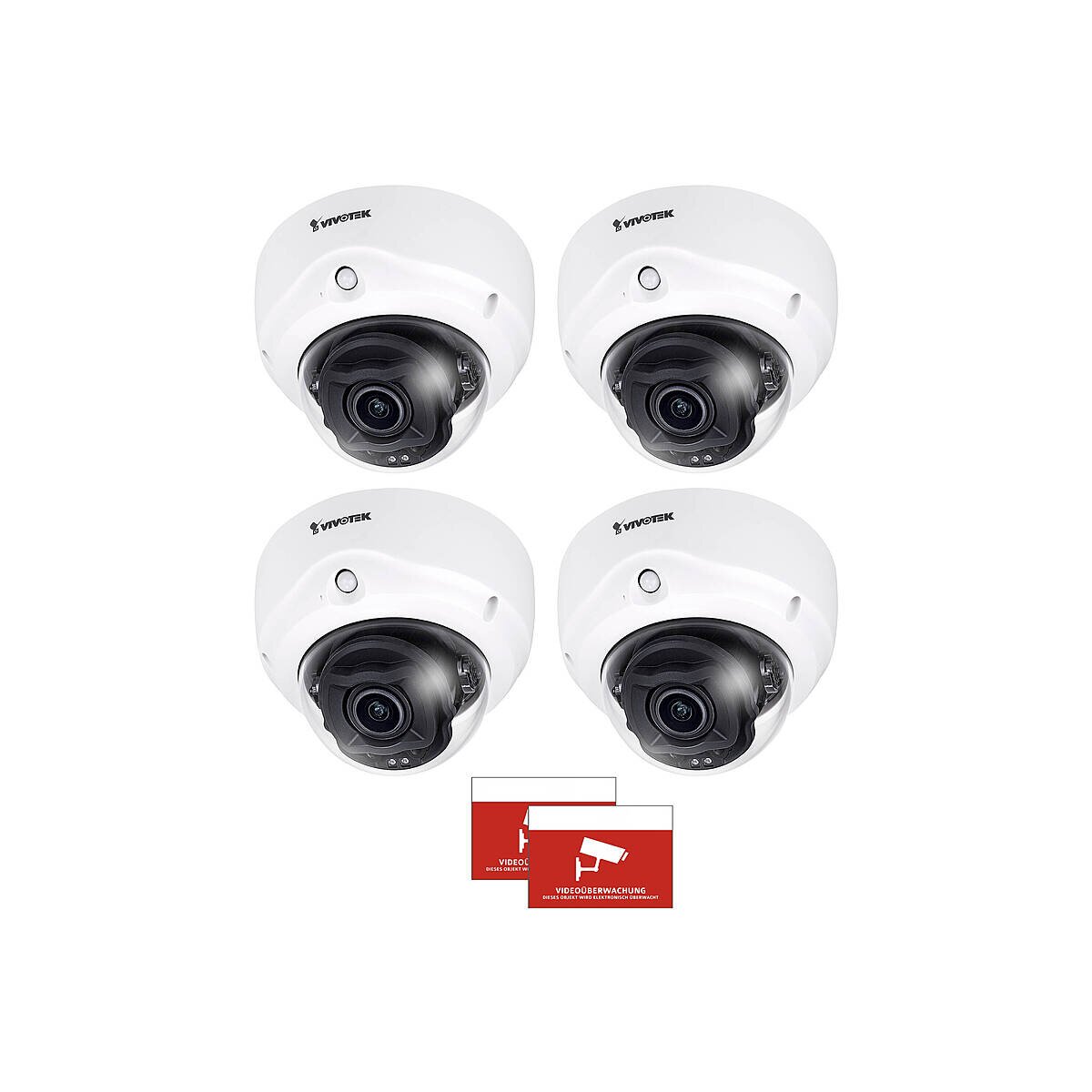 4x VIVOTEK FD9187-HT-A IP-Kamera + Aufkl box