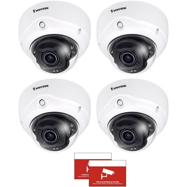 4x VIVOTEK FD9187-HT-A IP-Kamera + Aufkleber