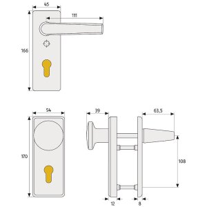 Abus KKT512 F1 EK Schutzbeschlag WG, aluminium
