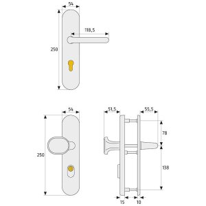 Abus HLZS814 ER Schutzbeschlag rund, WG, Edelstahl