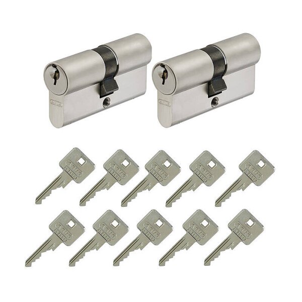 2er Abus A93 30/35 Doppelzylinder gl.+10 Schlüssel