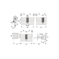 2er Abus A93 30/35 Doppelzylinder gl.+10 Schlüssel