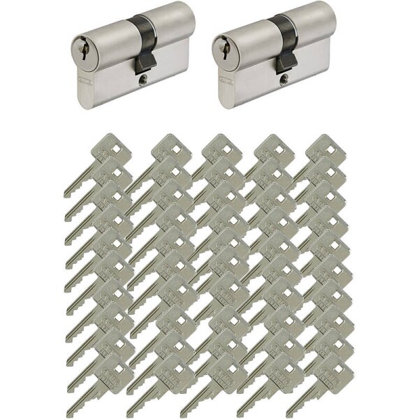 2er Abus A93 30/30 Doppelzylinder gl.+50 Schlüssel