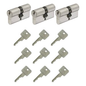 3er Abus A93 40/40 Doppelzylinder gl.+9 Schlüssel