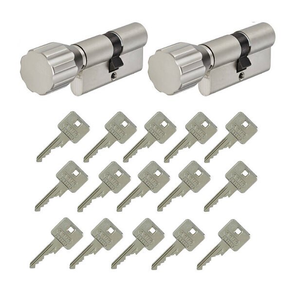 2er Abus A93 A30/K30 Knaufzylinder gl. + 15 Schl.