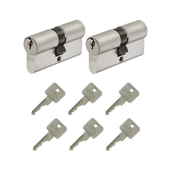 2er Abus A93 30/35 Doppelzylinder gl.+6 Schlüssel