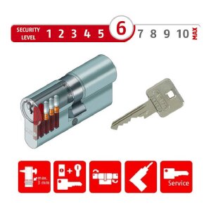 2er Abus A93 30/35 Doppelzylinder gl.+6 Schlüssel