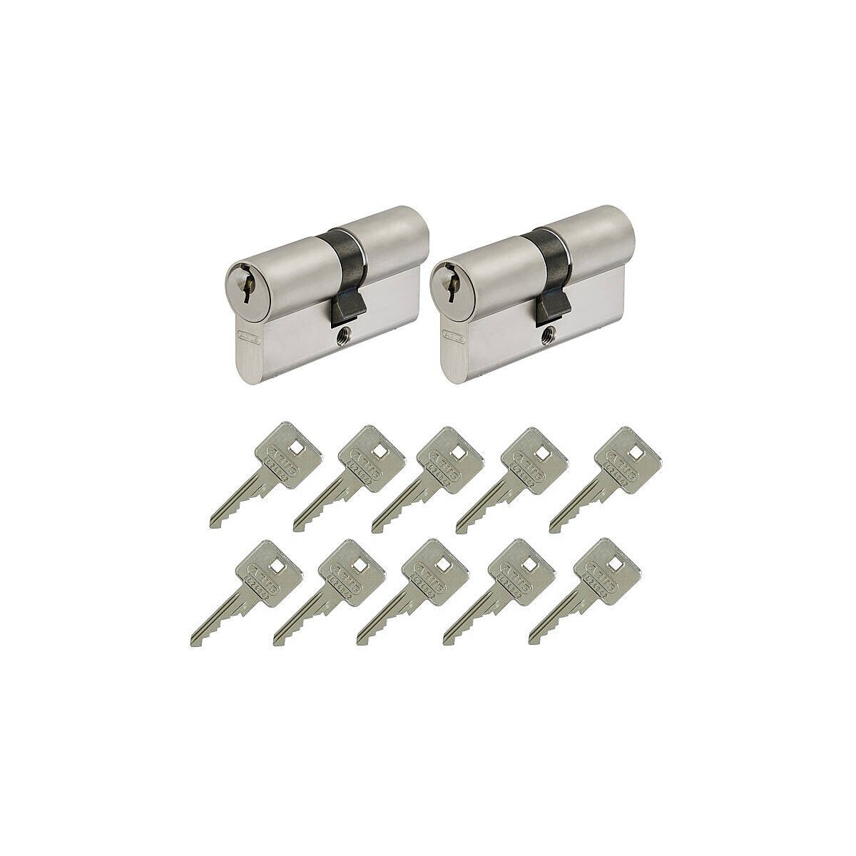 2er Abus A93 30/30 Doppelzylinder gl.+10 Schl&uuml;ssel