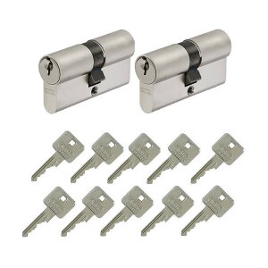 2er Abus A93 30/30 Doppelzylinder gl.+10 Schlüssel