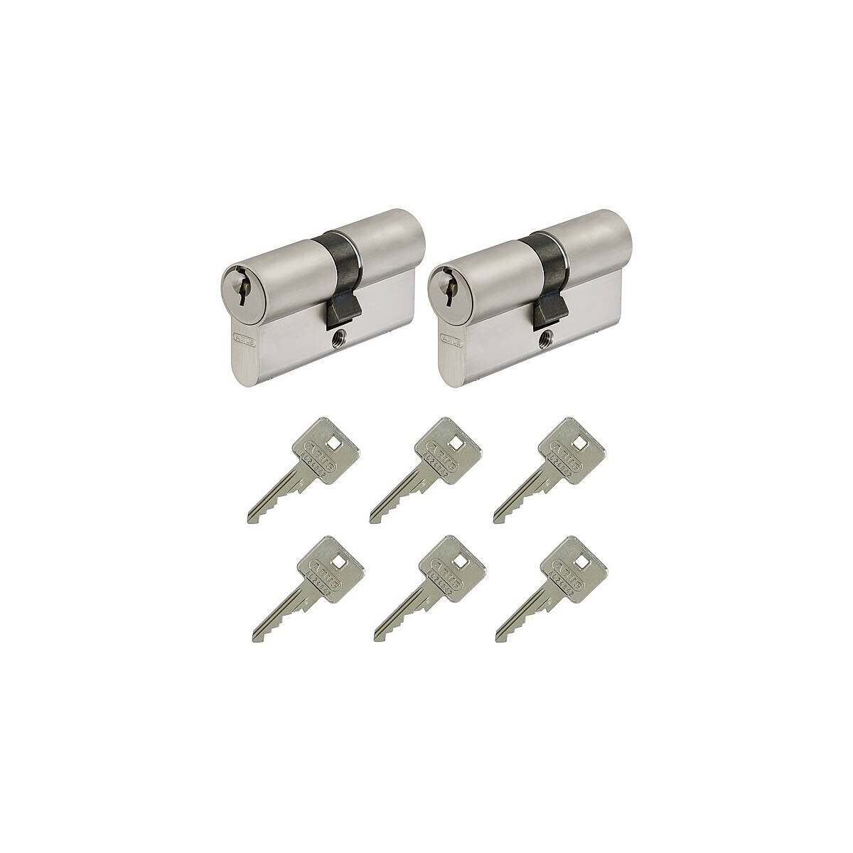 2er Abus A93 30/40 Doppelzylinder gl.+6 Schl&uuml;ssel