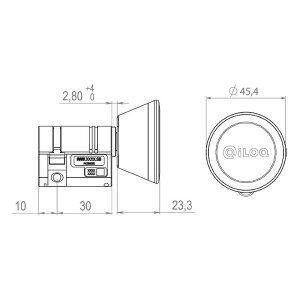 iLOQ S50 Halbzylinder A30 I10 mit langem Knauf