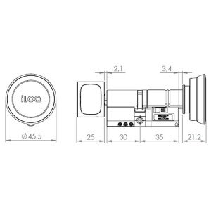 iLOQ S50 Knaufzylinder A35 I30 kurz Knauf VDS CZ+