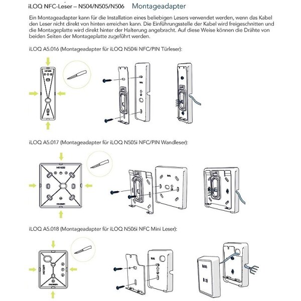 iLOQ Montageadapter für N505i Leser