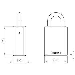 iLOQ S5 Vorhängeschloss Bügel 8/60mm Grade-3