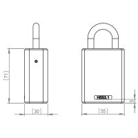 iLOQ S5 Vorhängeschloss Bügel 8/60mm Grade-3