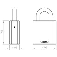 iLOQ S5 Vorhängeschloss Bügel 11/28 Grade-4 Kette