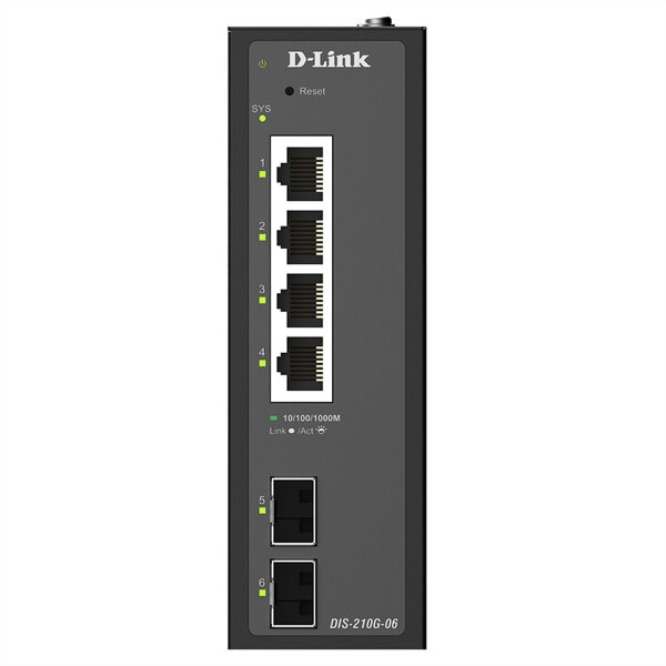 D-Link DIS-210G-06 6-Port Switch, Smart Managed Gigabit Industrial