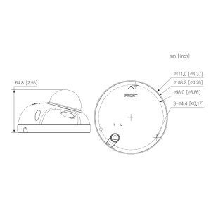 Dahua - IPC-HDBW3649FP-AS-IL-0280B-Black - IP - Dome