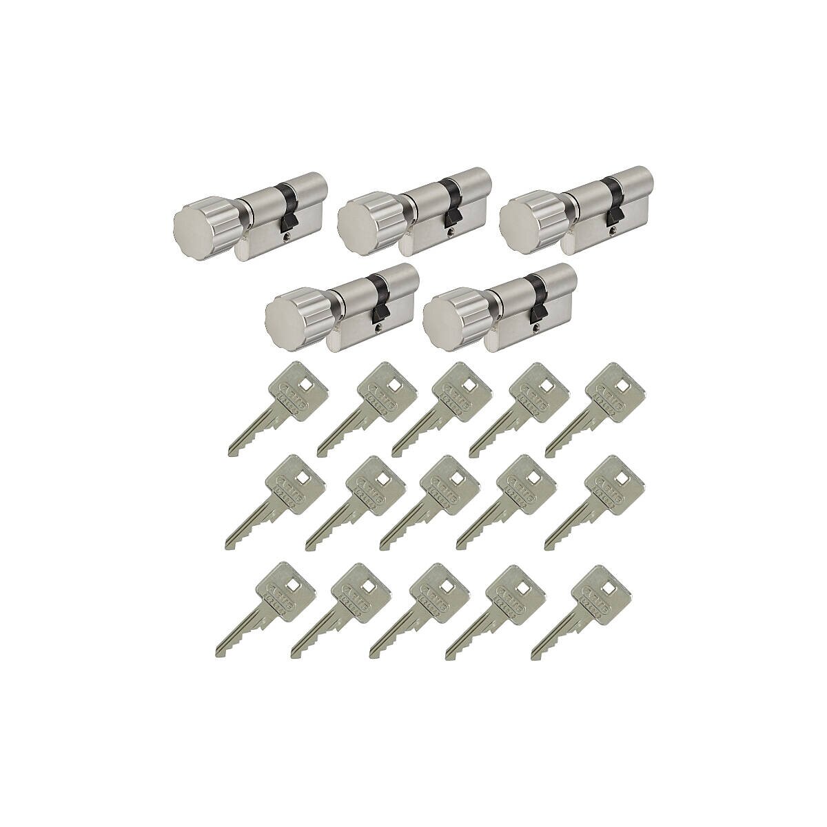 5er Abus A93 A30/K30 Knaufzylinder gl. + 15 Schl.